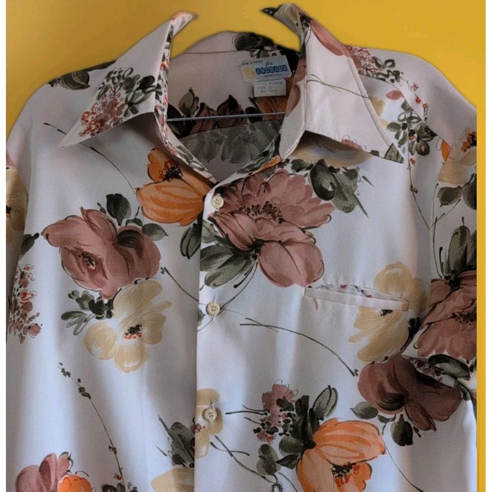 Andrade Shops Honolulu Hawaiian Shirt Rare True Vintage 1970's USA Made  EUC